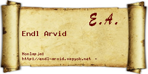 Endl Arvid névjegykártya
